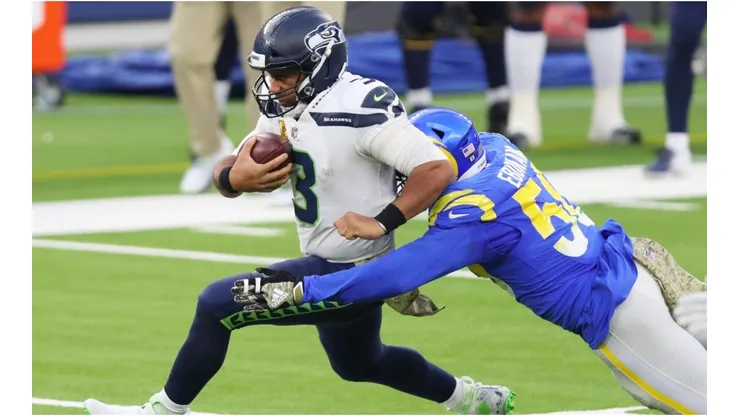 Russell Wilson vs. the Rams. (Getty)