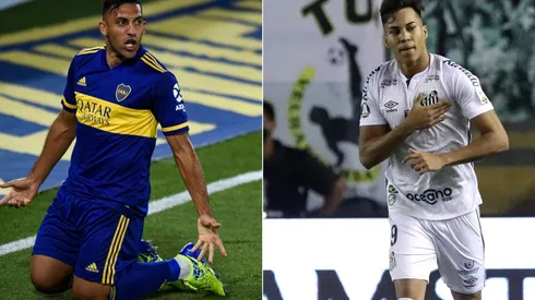 Boca's Ramón Abila and Santos' Kaio Jorge. (Getty)