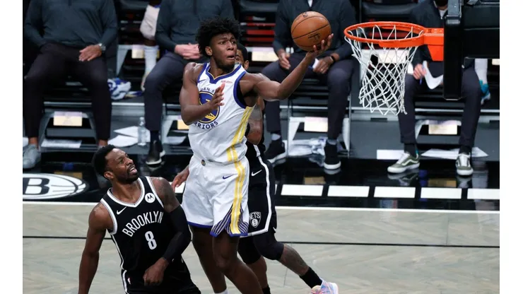 James Wiseman during a game vs Brooklyn Nets. (Getty)
