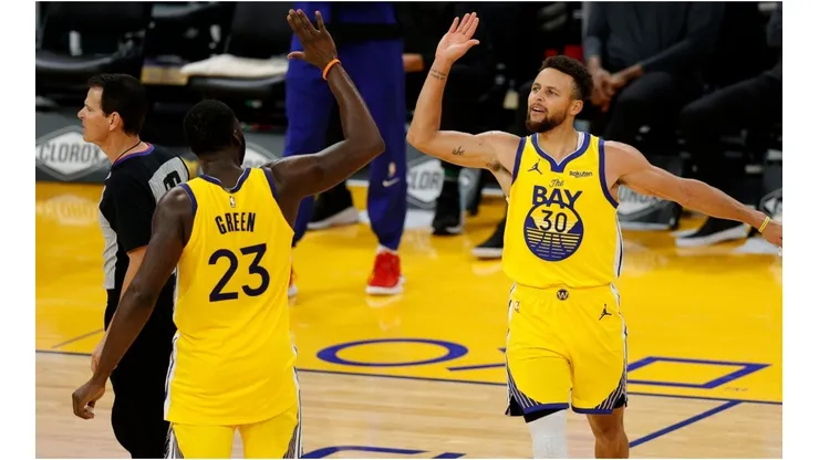 Draymond Green & Stephen Curry. (Getty)