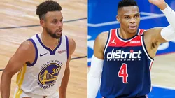 Stephen Curry (left) & Russell Westbrook. (Getty)