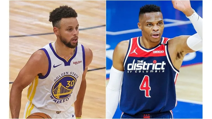 Stephen Curry (left) & Russell Westbrook. (Getty)