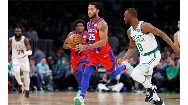Derrick Rose vs. the Celtics. (Getty)
