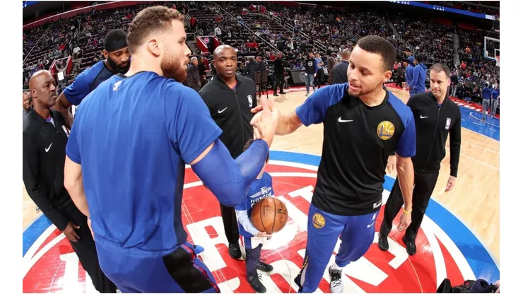 Blake Griffin & Stephen Curry. (Getty)