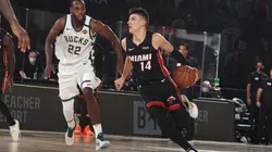 Tyler Herro vs. Milwaukee Bucks. (Getty)