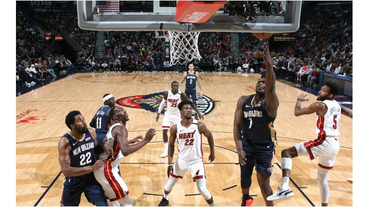 Zion Williamson vs. Miami. (Getty)