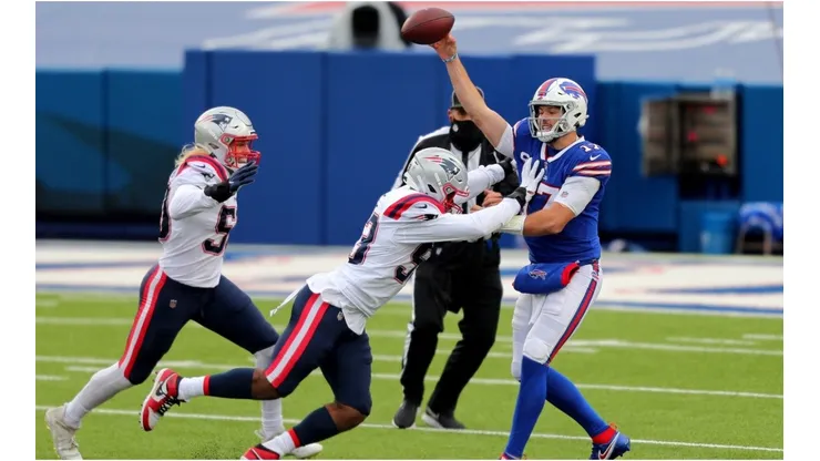 Josh Allen vs. New England. (Getty)