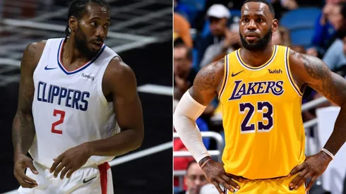 Kawhi Leonard (left) & LeBron James. (Getty)