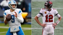 Matthew Stafford (left) & Tom Brady. (Getty)