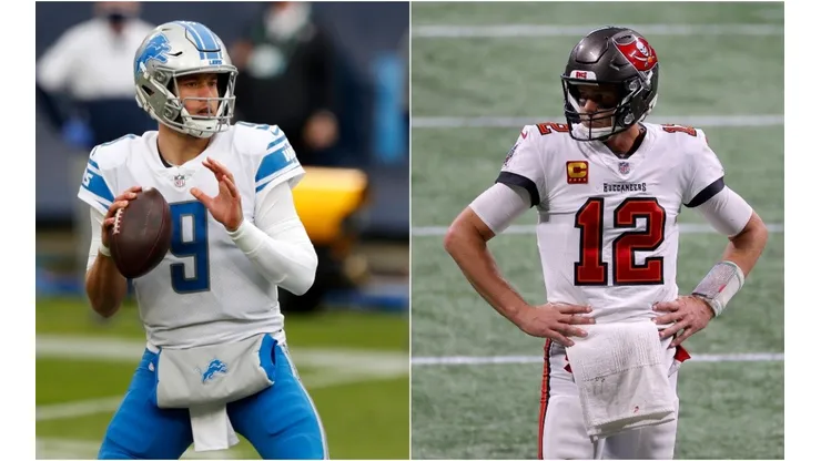 Matthew Stafford (left) & Tom Brady. (Getty)