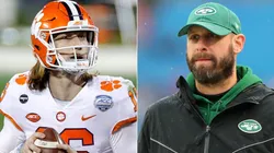 Trevor Lawrence (left) & Adam Gase. (Getty)