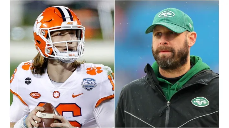 Trevor Lawrence (left) & Adam Gase. (Getty)
