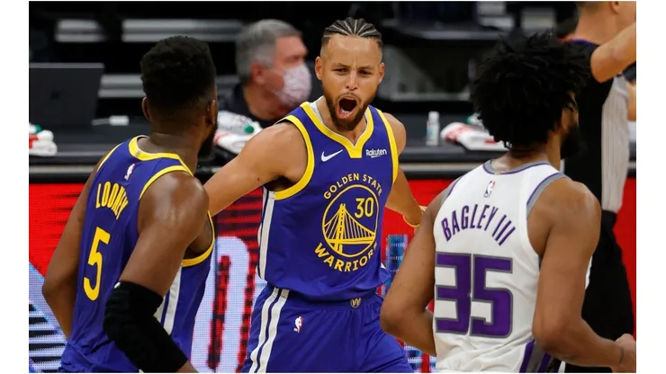 Stephen Curry vs. the Kings. (Getty)