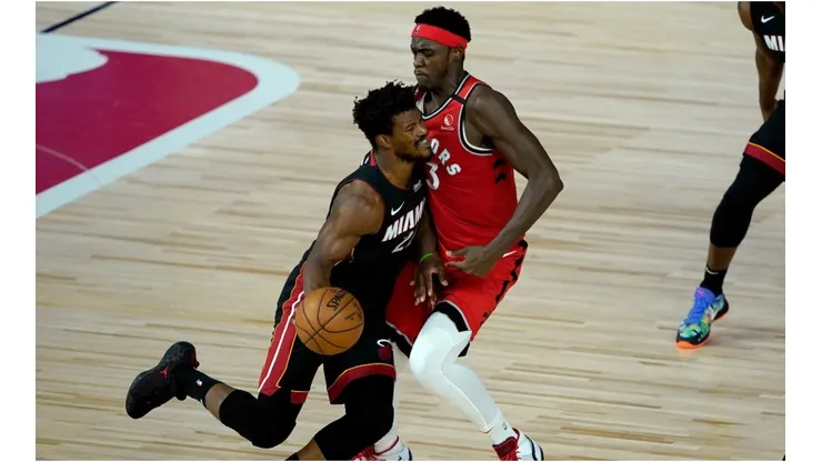 Jimmy Butler and Pascal Siakam. (Getty)
