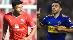 Silvio Romero of Independiente (left) and Eduardo Salvio of Boca Juniors (Getty).