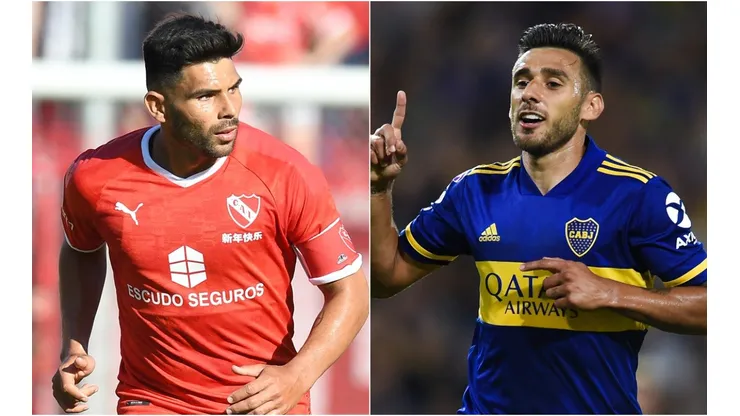 Silvio Romero of Independiente (left) and Eduardo Salvio of Boca Juniors (Getty).
