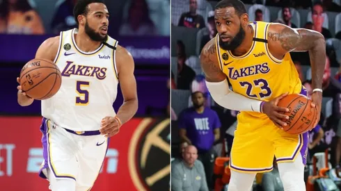 Talen Horton-Tucker (left) & LeBron James. (Getty)