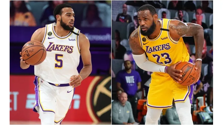 Talen Horton-Tucker (left) & LeBron James. (Getty)
