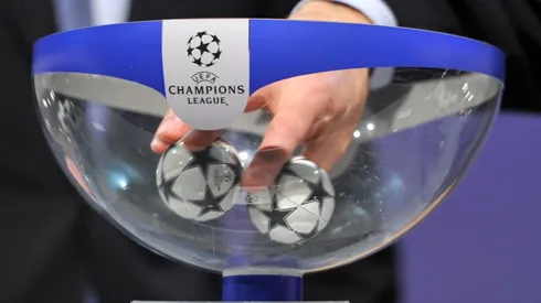 Gianni Infantino, UEFA General Secretary, draws a ball during the UEFA Champions League qualifying round draw. (Getty)