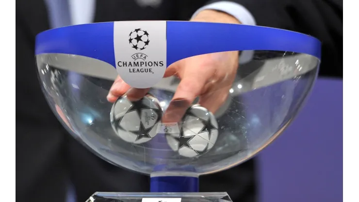 Gianni Infantino, UEFA General Secretary, draws a ball during the UEFA Champions League qualifying round draw. (Getty)