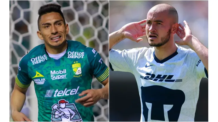 León's Ángel Mena (left) and Pumas' Carlos González (Getty).