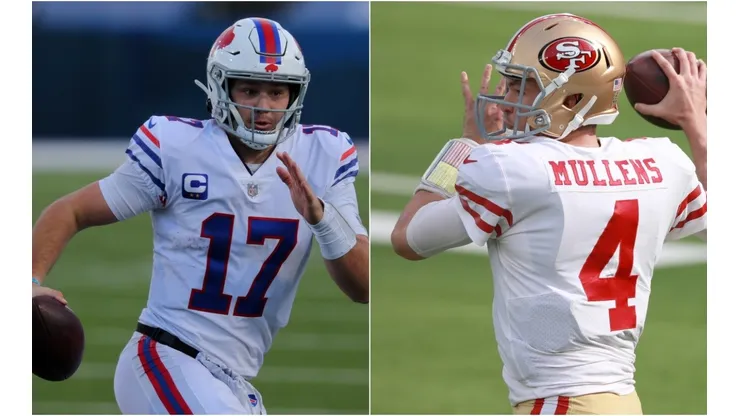 Josh Allen (left) & Nick Mullens. (Getty)