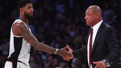 Paul George & Doc Rivers. (Getty)