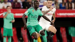 Ferland Mendy of Real Madrid (left) and Lucas Ocampos of Sevilla (right). (Getty)