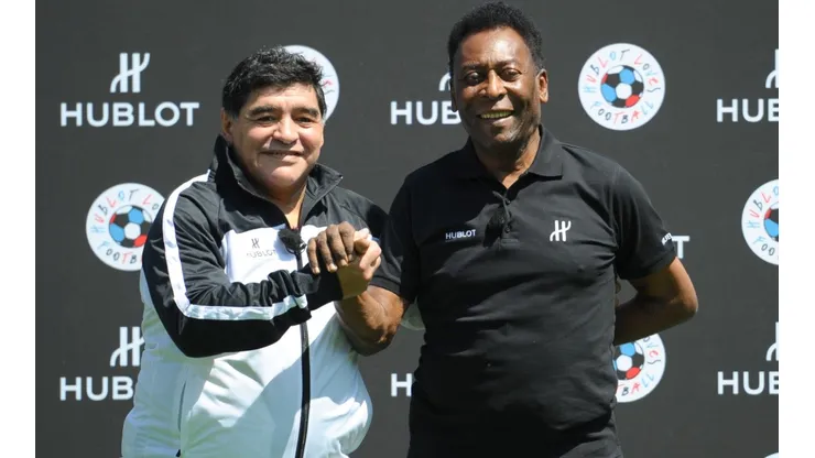 Diego Maradona and Pelé. (Getty)