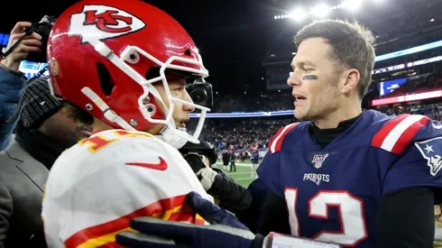 Patrick Mahomes and Tom Brady. (Getty)