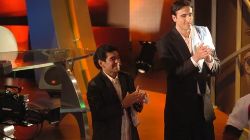 Manu Ginóbili and Diego Maradona. (Getty)