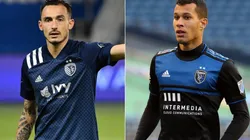 Roberto Puncec of Sporting Kansas City (left) and Luis Felipe of San Jose Earthquakes (right). (Getty)
