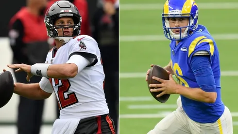 Tom Brady (left) & Jared Goff. (Getty)