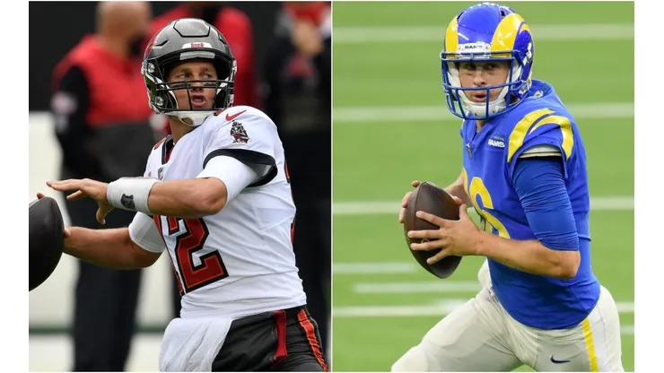 Tom Brady (left) & Jared Goff. (Getty)