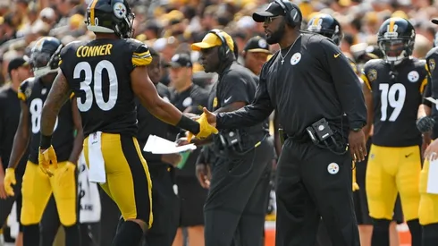 Mike Tomlin and James Conner. (Getty)
