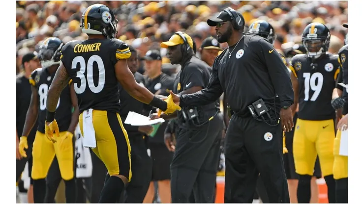 Mike Tomlin and James Conner. (Getty)