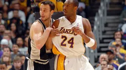 Manu Ginóbili guarding Kobe Bryant. (Getty)