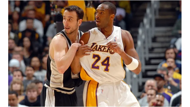 Manu Ginóbili guarding Kobe Bryant. (Getty)