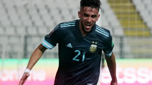 Nicolás González of Argentina celebrates after scoring against Peru (Getty).
