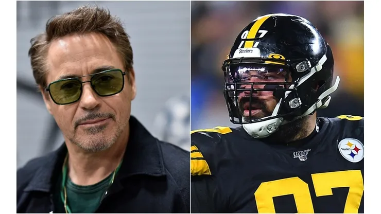 Robert Downey Jr (left) and Cam Heyward. (Getty)