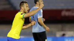 Arthur of Brazil celebrates after scoring against Uruguay (Getty).