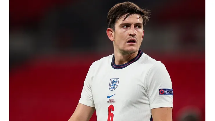 Harry Maguire of England reacts during a UEFA Nations League match (Getty).