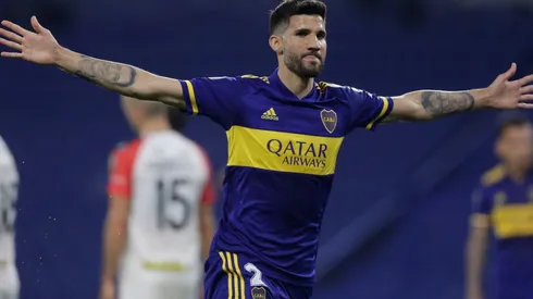 Lisandro LĂłpez of Boca Juniors celebrates after scoring a goal (Getty).
