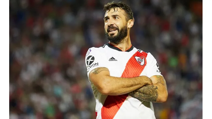 River Plate's Lucas Pratto celebrates after scoring a goal (Getty).