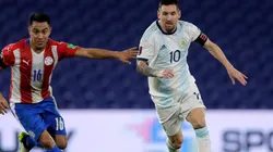 Lionel Messi (right) scored the 2-1 for Argentina before VAR reverted it. (Getty)