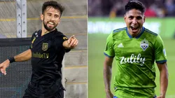 LAFC's Diego Rossi (left) and Seattle Sounders' Raúl Ruidíaz (Getty).