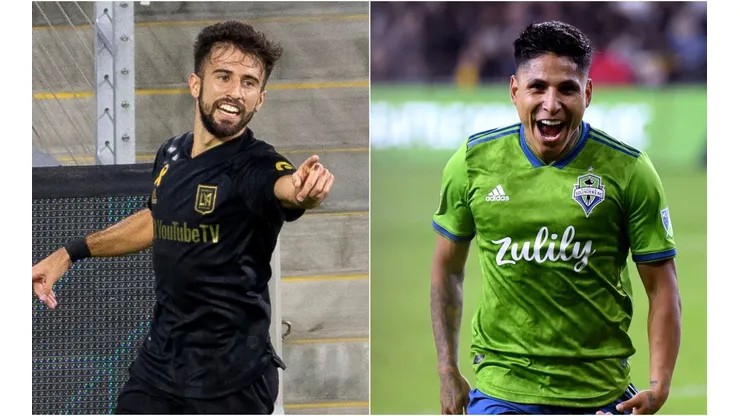 LAFC's Diego Rossi (left) and Seattle Sounders' Raúl Ruidíaz (Getty).