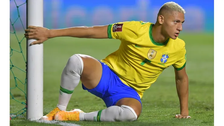 Richarlison of Brazil reacts after missing a chance of goal against Venezuela (Getty).