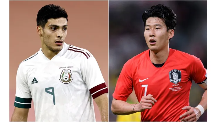 Mexico's Raúl Jiménez (left) and South Korea's Son Heung-min (Getty).