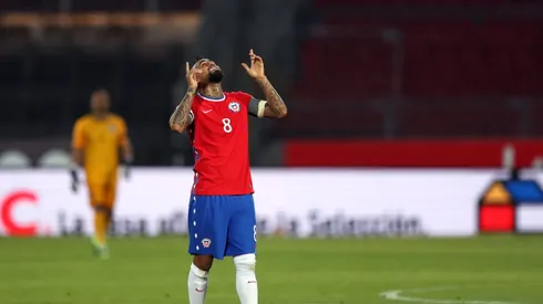 Arturo Vidal celebrates after scoring. (Getty)
